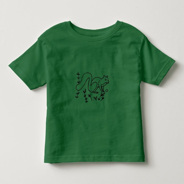 Outline art, drawing of squirrel coloring shirt (Front)