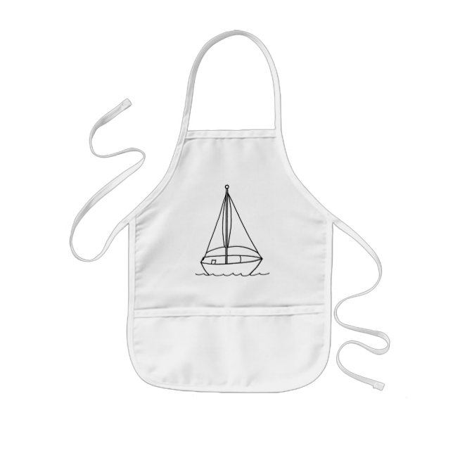 Outline art drawing, sailboat coloring aprons (Front)