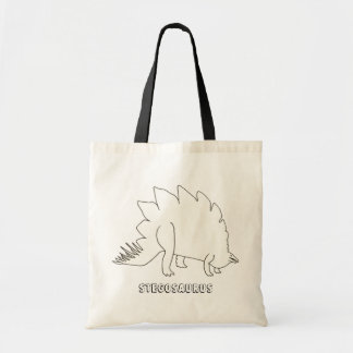 Outline Art Drawing - Stegosaurus, canvas bags