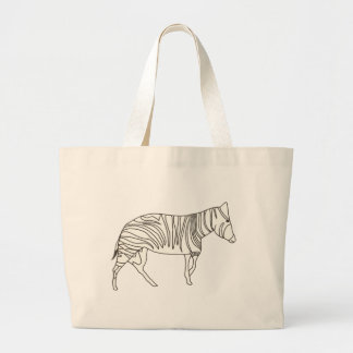 Outline Art Drawing - zebra, canvas bags