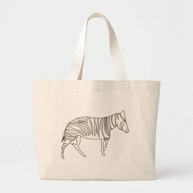 Outline Art Drawing - zebra, canvas bags (Front)