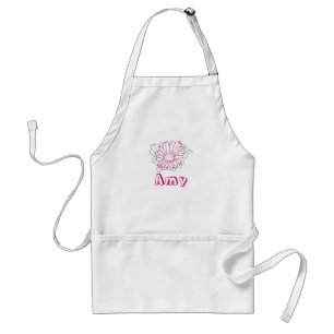 Outline art - fuchsia daisy, Amy coloring apron