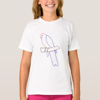 Outline art - parrot on branch coloring shirt