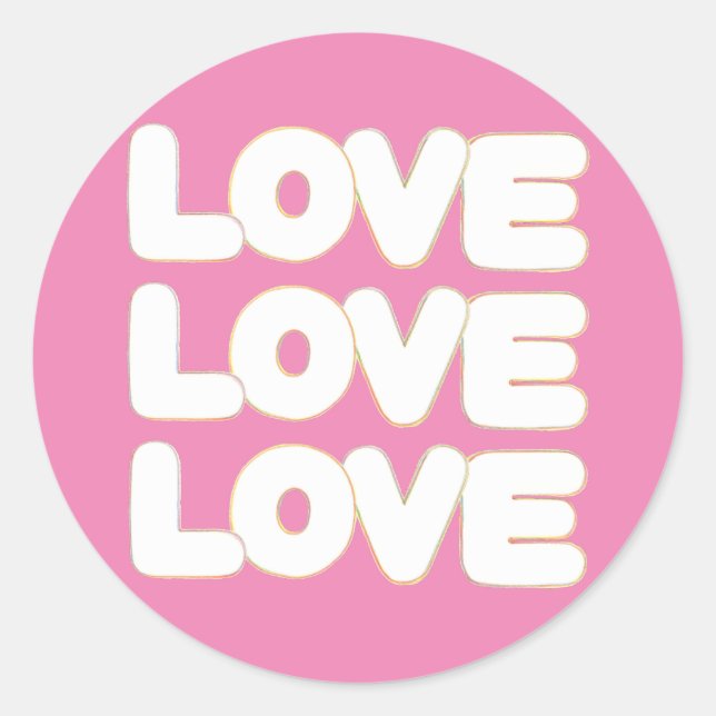 Outline Art - Triple Love colorful word stickers (Front)