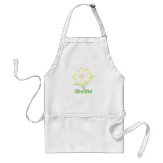 Outline art - yellow flower, Name color in aprons