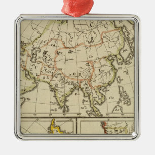 Outline Asia, S America, etc Metal Ornament