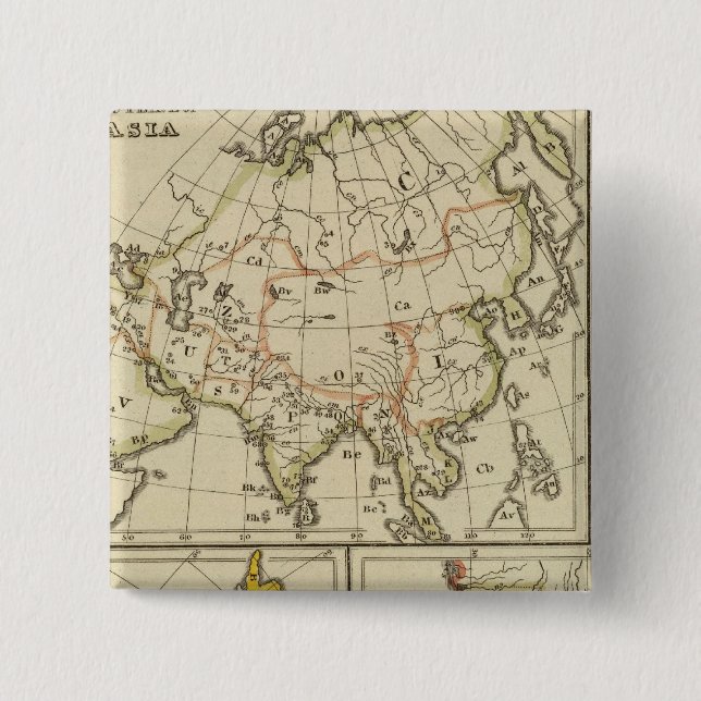 Outline Asia, S America, etc Pinback Button (Front)