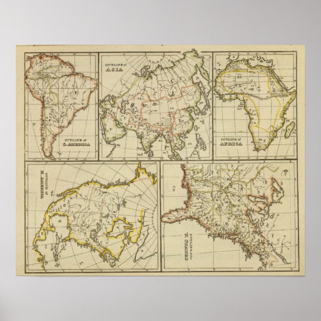 Outline Asia, S America, etc Poster (Front)