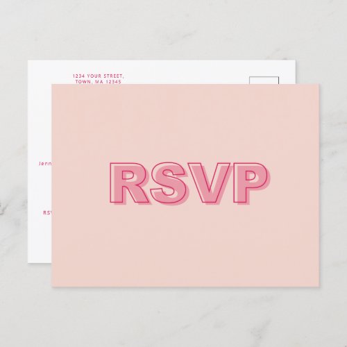 Outline bold reminder RSVP Invitation Postcard