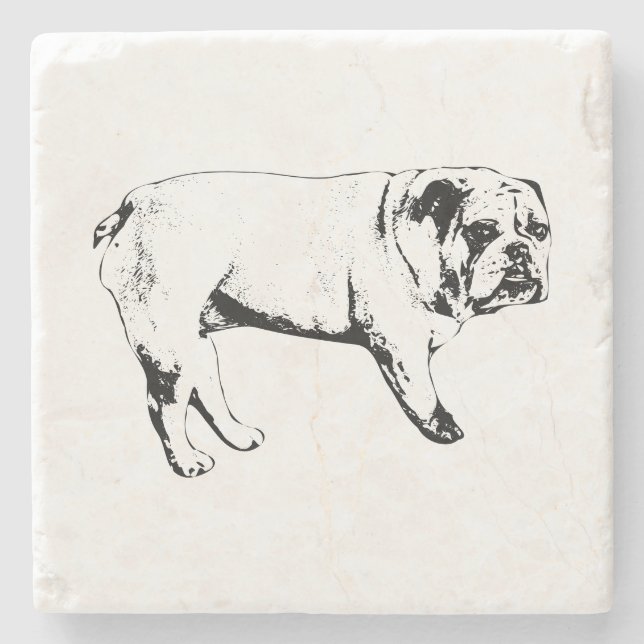 Outline Bulldog Coasters (Front)
