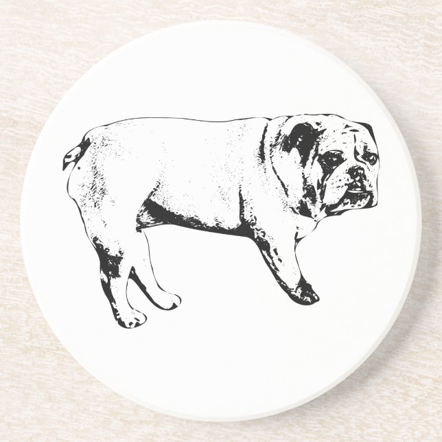 Outline Bulldog Coasters (Front)