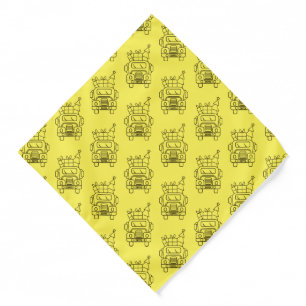 Outline Christmas truck Santa car front view Bandana