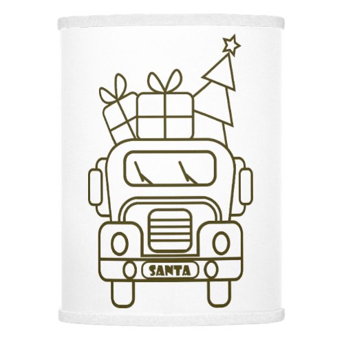 Outline Christmas truck Santa car front view Lamp Shade