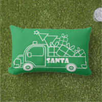 Outline Christmas truck Santa car side view
