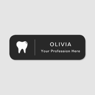 outline dentist dental clinic name name tag