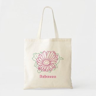 Outline Drawing, Fuchsia Flower Personalized Bags