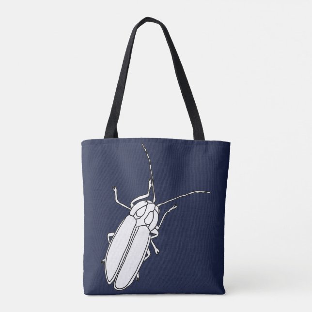 Outline Drawing Lightning Bug Insect Tote Bags (Back)