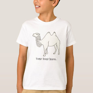 Outline drawing of camel with two humps your text T-Shirt