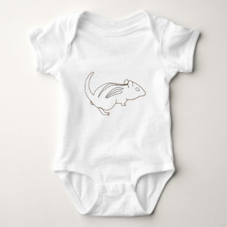 Outline drawing of chipmunk on baby shirt