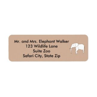 Outline Drawing of Elephant Address Labels