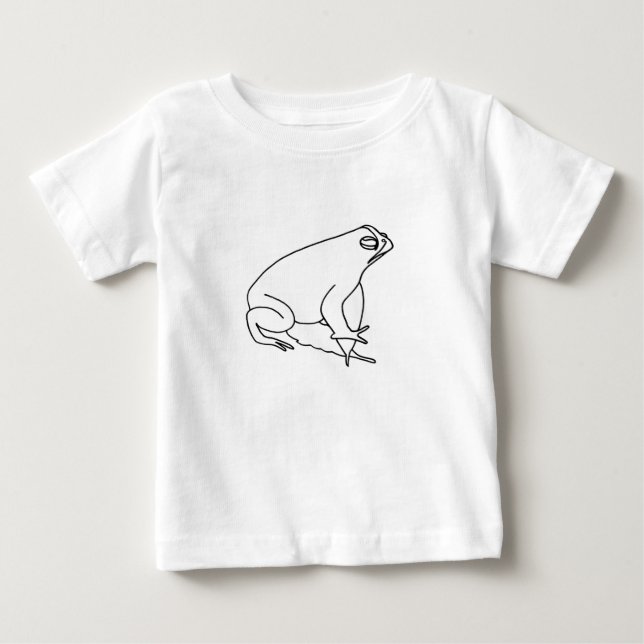 Outline drawing of frog in leaves coloring tshirts (Front)