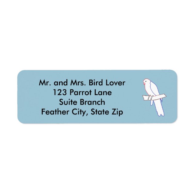 Outline Drawing of Parrot on Branch Address Labels (Front)