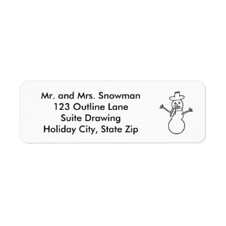 Outline Drawing Snowman Address Labels