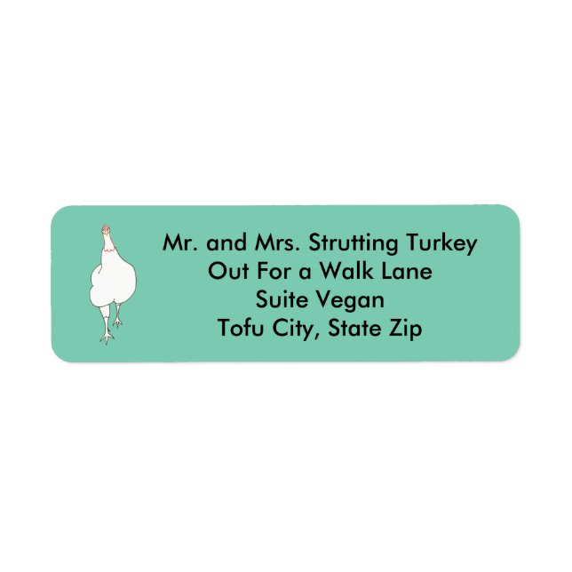 Outline Drawing Strutting Turkey Address Labels (Front)