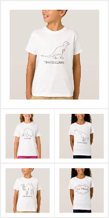Outline Drawing T-shirts for Coloring and Painting