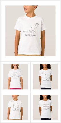 Outline Drawing Tee Shirts for Coloring