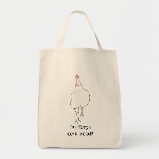 Outline Drawing Turkey Strut Turkeys are cool bags (Front)