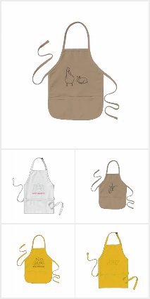Outline Drawings on Aprons