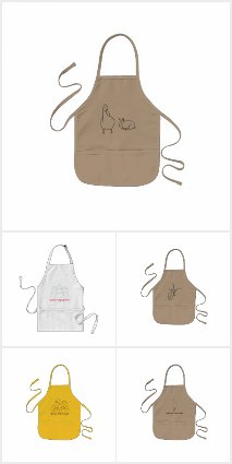Outline Drawings on Aprons for Kids to Color