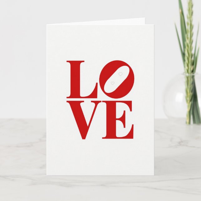 Outline Hearts Love Matte Card (Front)