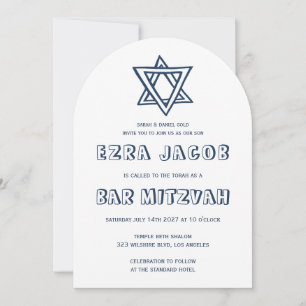 OUTLINE LETTERS STAR Arch Custom Bar Mitzvah Invitation
