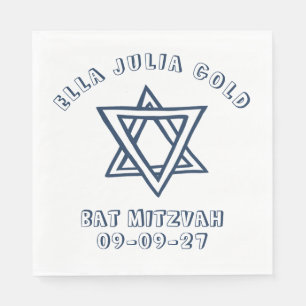 OUTLINE LETTERS STAR of DAVID Custom Bat Mitzvah Napkins