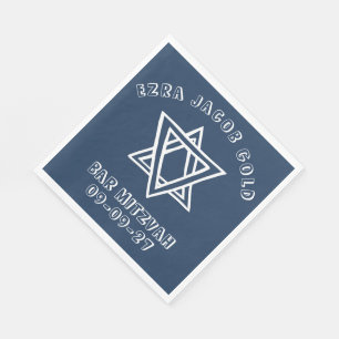 OUTLINE LETTERS STAR of DAVID Custom Bat Mitzvah Napkins
