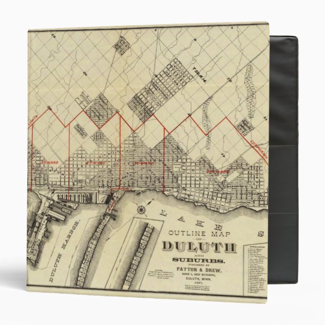 Outline Map of Duluth and Suburbs Binder (Front/Inside)