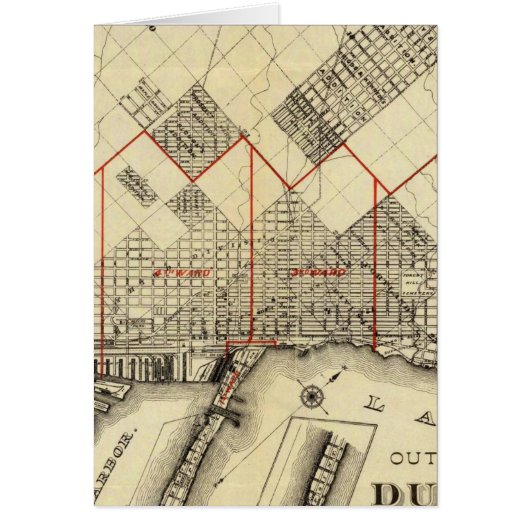 Outline Map of Duluth and Suburbs Cards (Front)