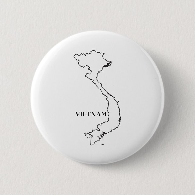Outline Map Of Vietnam Button (Front)