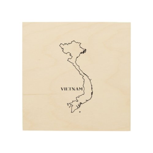 Outline Map Of Vietnam Wood Wall Art