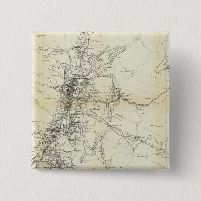 Outline Map of Washoe District Pinback Button (Front)