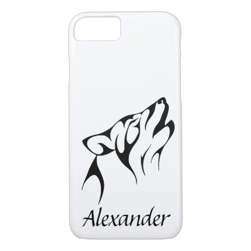 Outline of Wolf Howling iPhone 87 Case