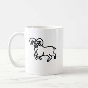 Outline Ram Zodiac Mug Minimal Aries Silhouette