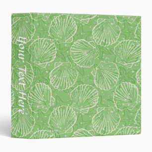 Outline seashells 3 ring binder