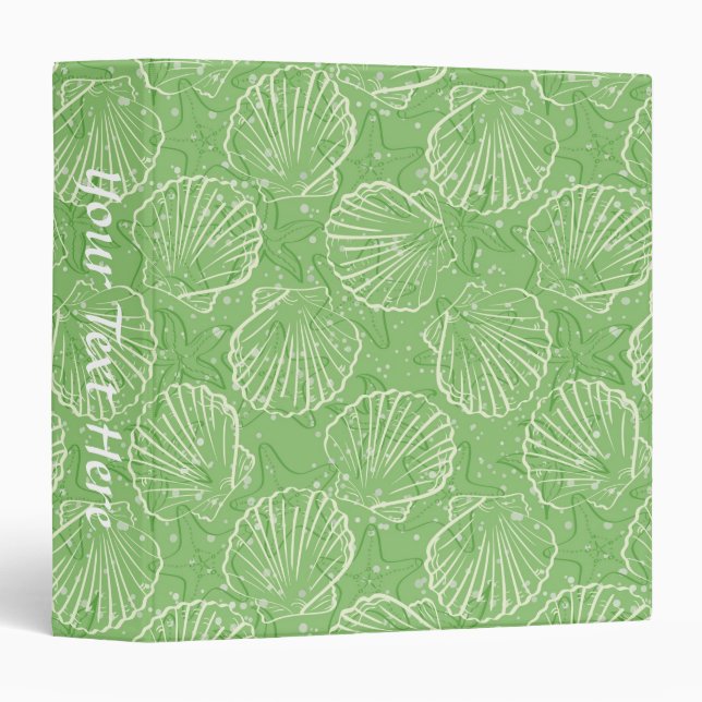Outline seashells 3 ring binder (Front/Spine)