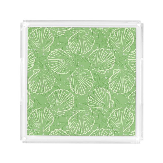 Outline seashells acrylic tray (Front)