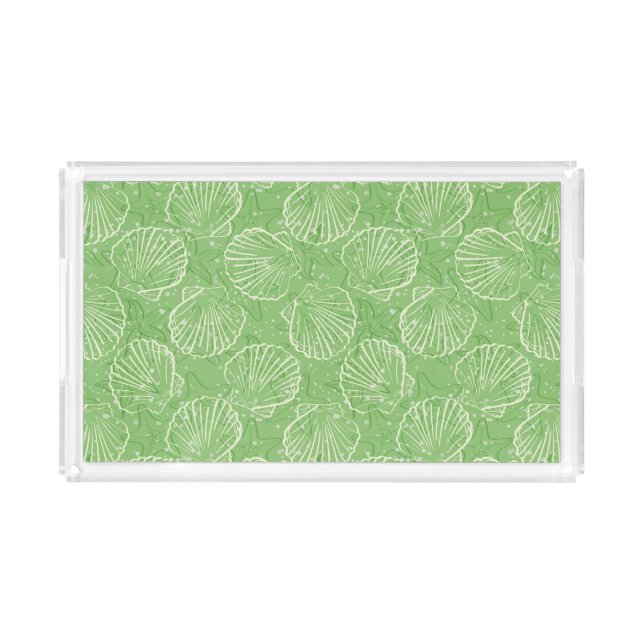 Outline seashells acrylic tray (Front)