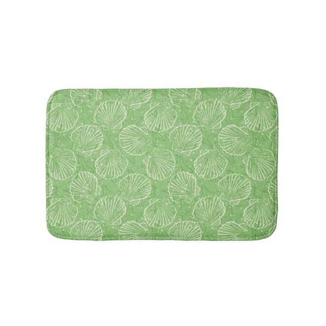 Outline seashells bathroom mat (Front)