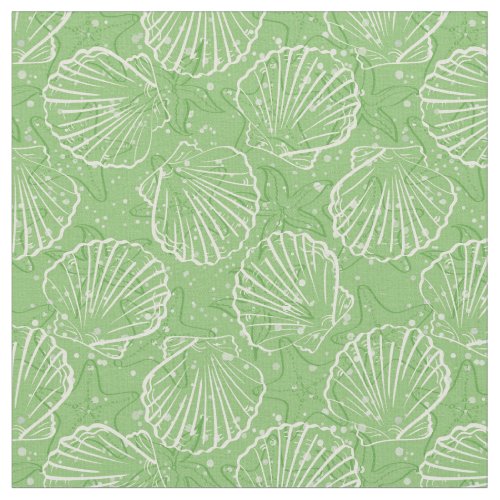 Outline seashells fabric